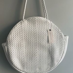 Anthropologie white leather purse